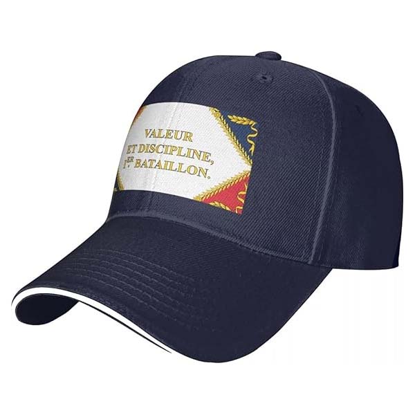 Casquette floquée de la devise Valeur et discipline, 1er bataillon