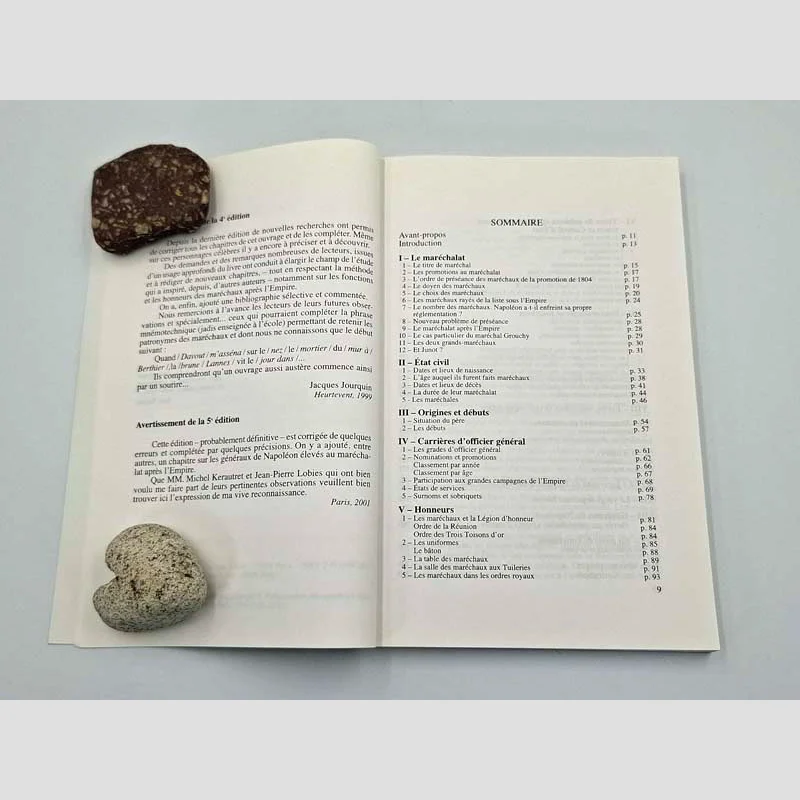 Sommaire première partie chapitres 1 à 5 du Dictionnaire des Maréchaux du Premier Empire.