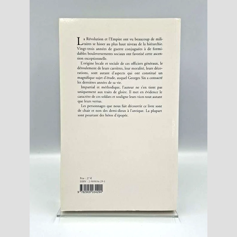 Quatrième de couverture du livre Les généraux de la Révolution et de l'Empire - Georges Six