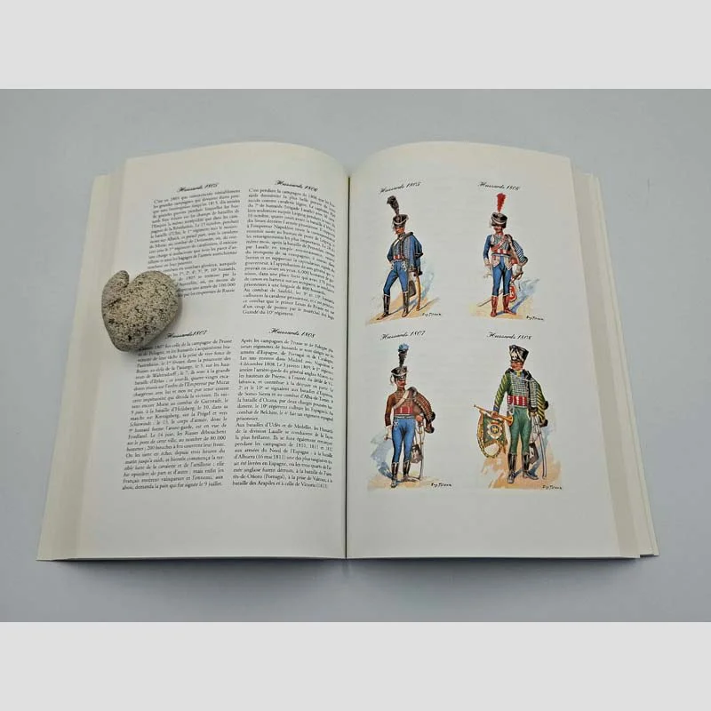 Planche d'uniforme et sa légende du livre La Cavalerie dans les guerres de la Révolution et de l'Empire