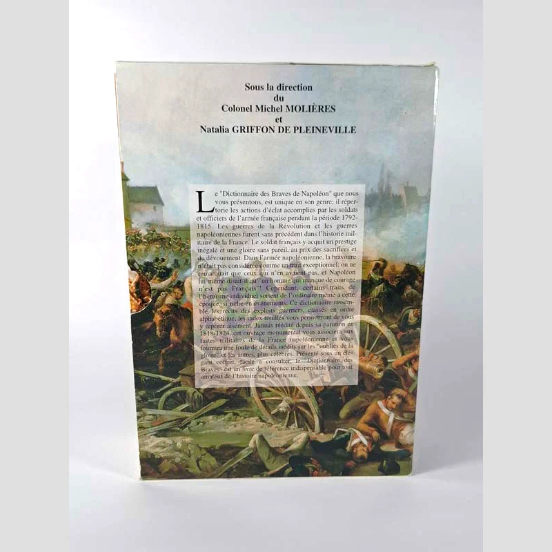 Face arrière du coffret du livre Dictionnaire des braves de Napoléon