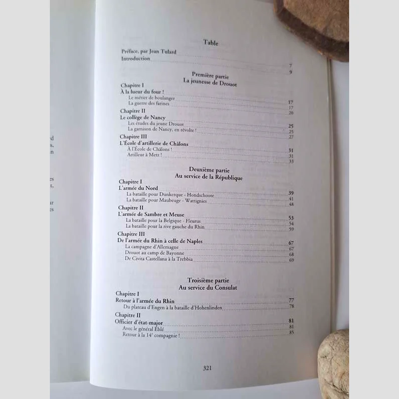Table des matières (1) du livre Le Général Drouot par Jean Tabeur