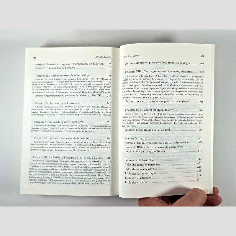 Table des matières (2) du livre Latouche-Tréville - L'amiral qui défiait Nelson