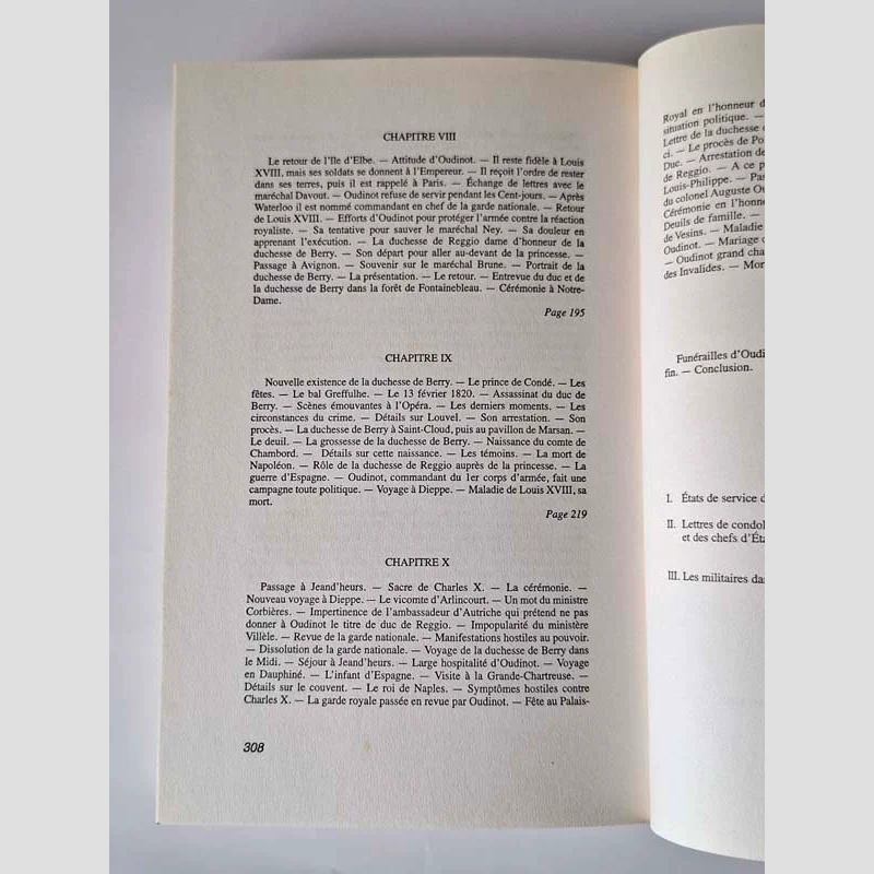 Table des matières (4) du livre Le maréchal Oudinot - Duc de Reggio (1767-1847)