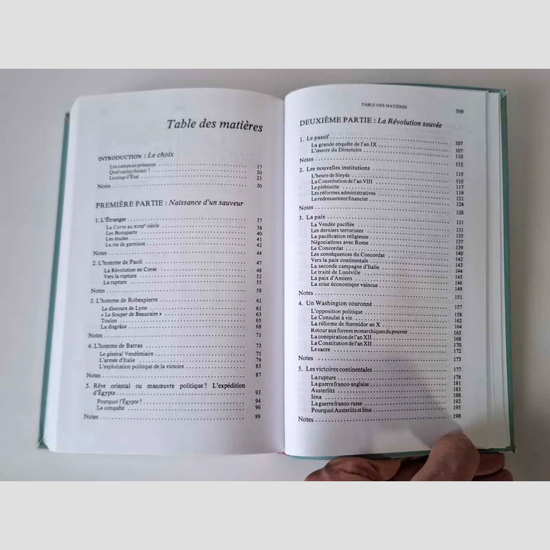 Table des matières (1) du livre Napoléon par Jean Tulard
