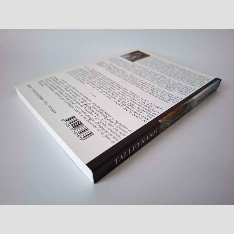 Vue d'ensemble de la quatrième de couverture et de la tranche inférieure du livre Talleyrand - Souvenirs actuels ... par le Docteur Guy Rérolle