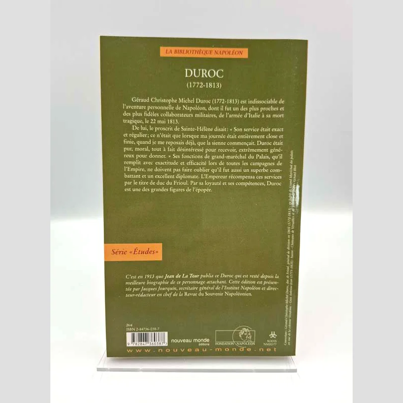 Quatrième de couverture du livre Duroc (1772-1813) de Jean de la Tour