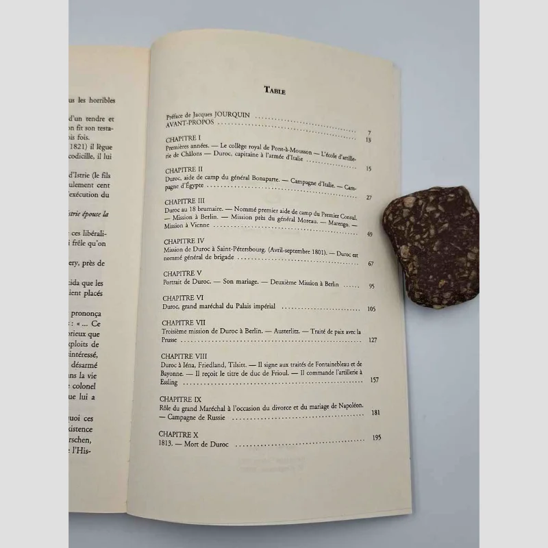 Table des matières du livre Duroc (1772-1813) de Jean de la Tour