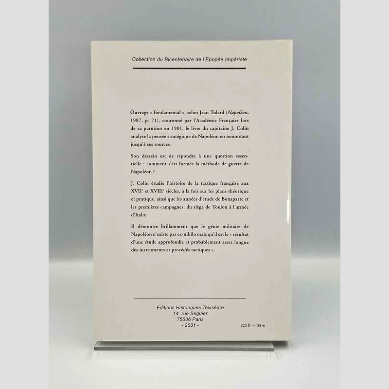 Quatrième de couverture du livre L'éducation militaire de Napoléon