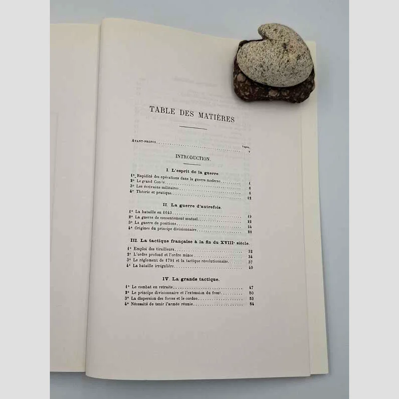 Table des matières (1) du livre L'éducation militaire de Napoléon