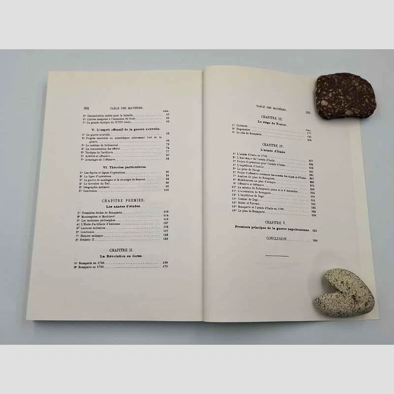 Table des matières (2) du livre L'éducation militaire de Napoléon de J. Colin