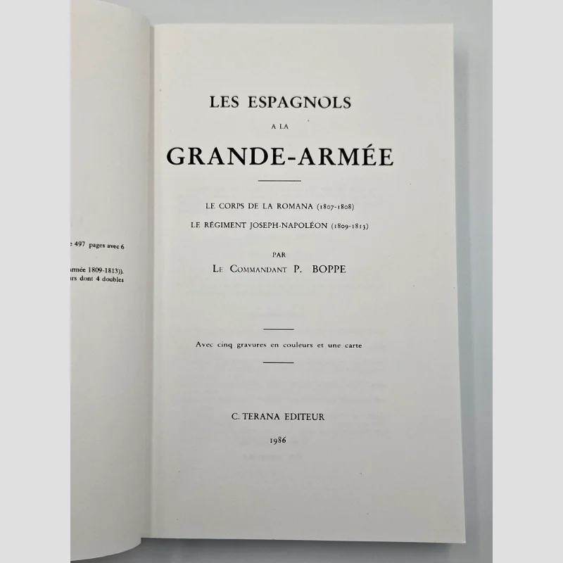 Page de titre du livre Les Espagnols à la Grande Armée de Paul Boppe