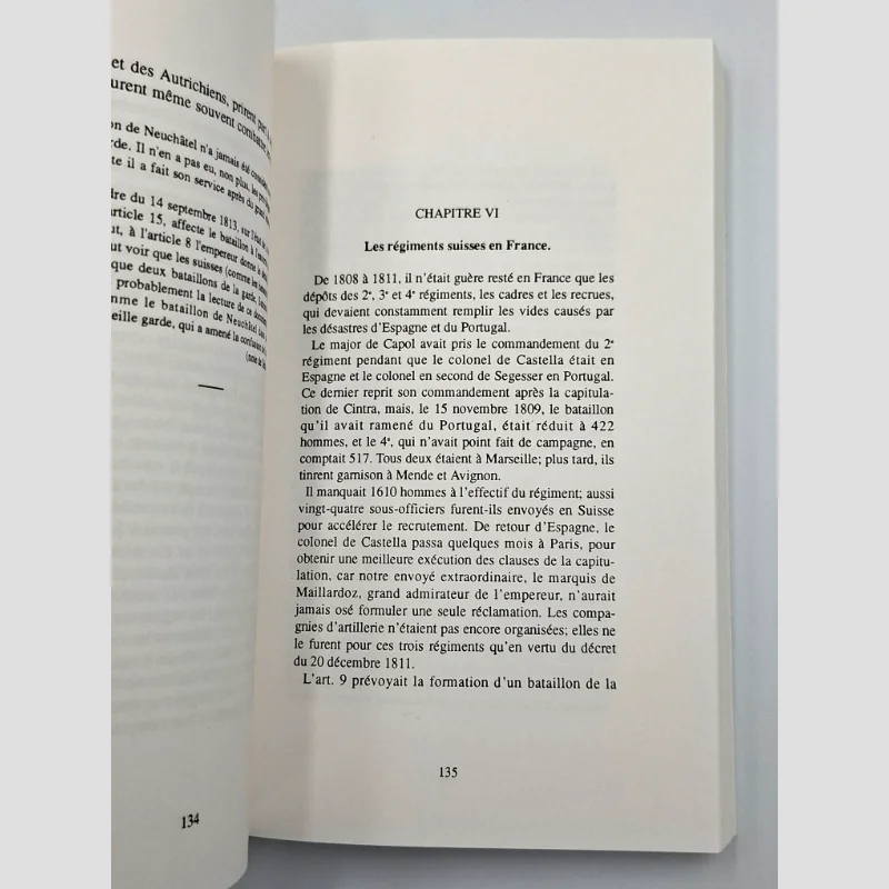 Chapitre VI du livre Histoire des troupes suisses au service de France de H. de Schaller
