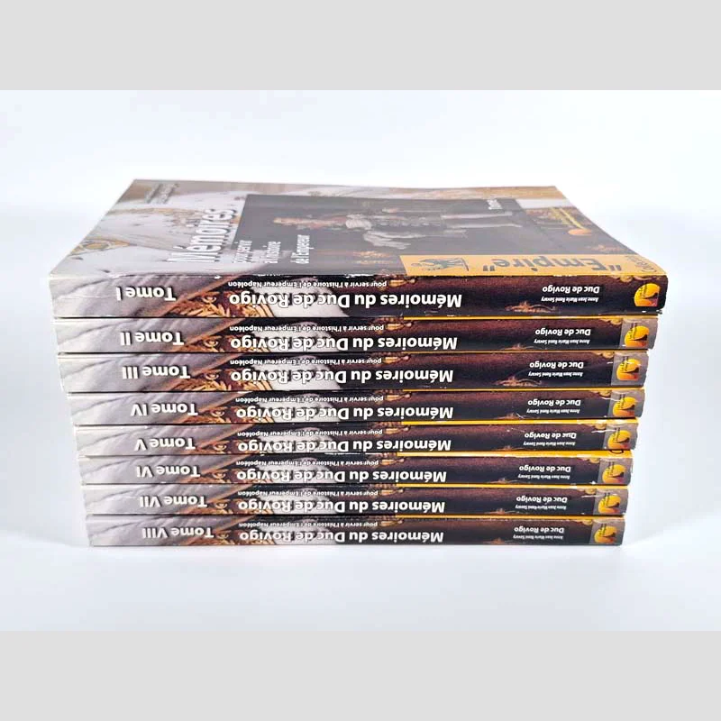 Les dos du livre Les Mémoires du Duc de Rovigo en 8 volumes