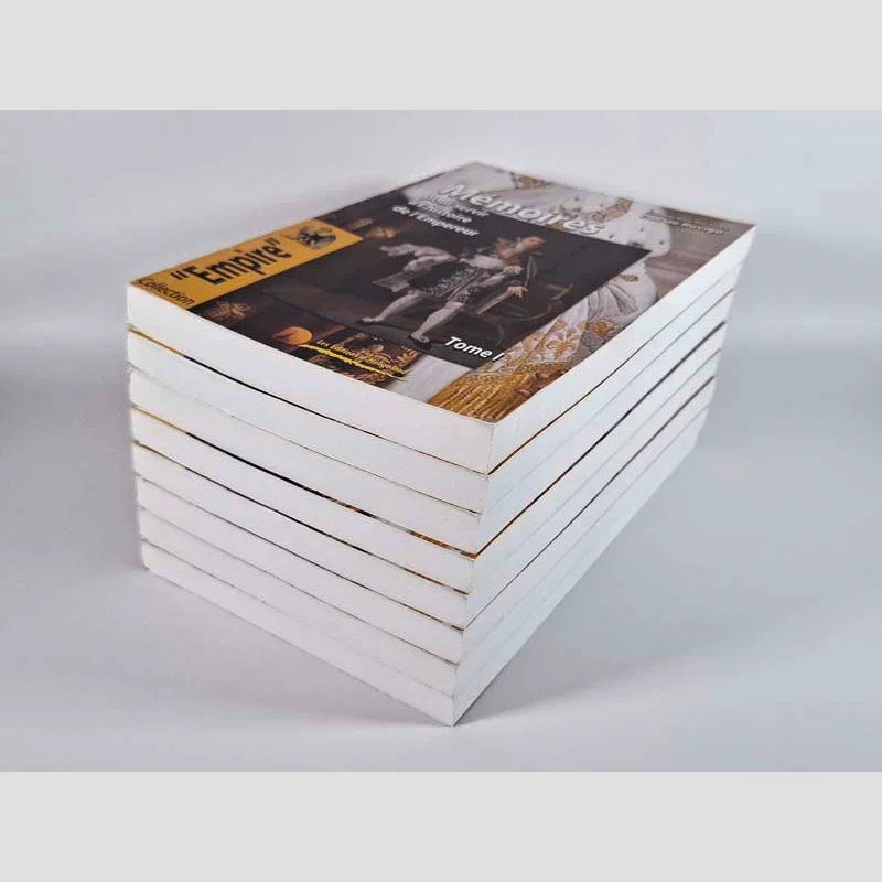 Tranches de queue et de gouttière du livre Les Mémoires du Duc de Rovigo en 8 volumes