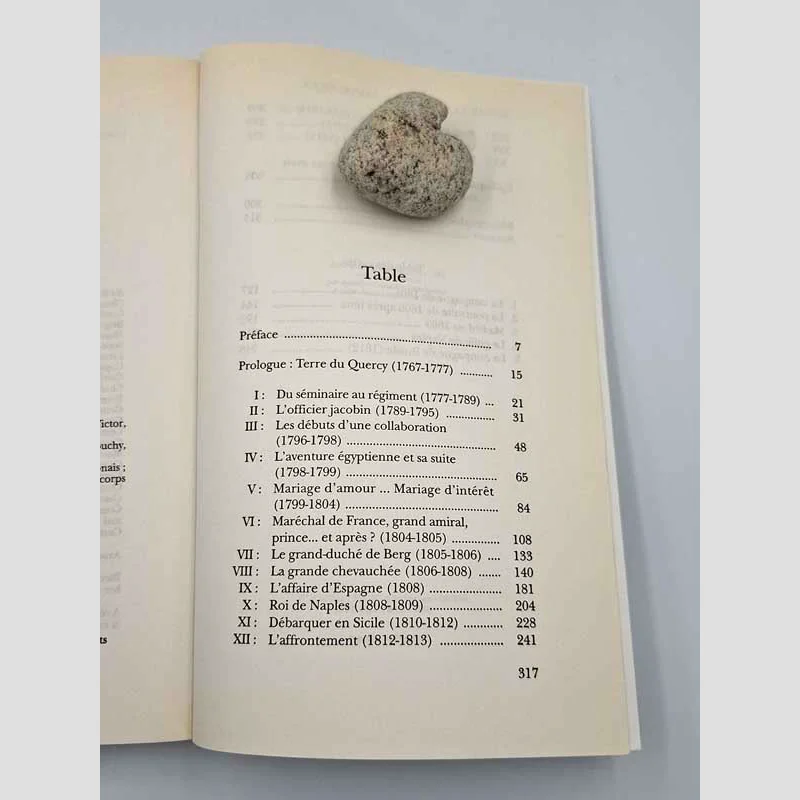 Table des matière (1) du livre Murat de Frédéric Hulot